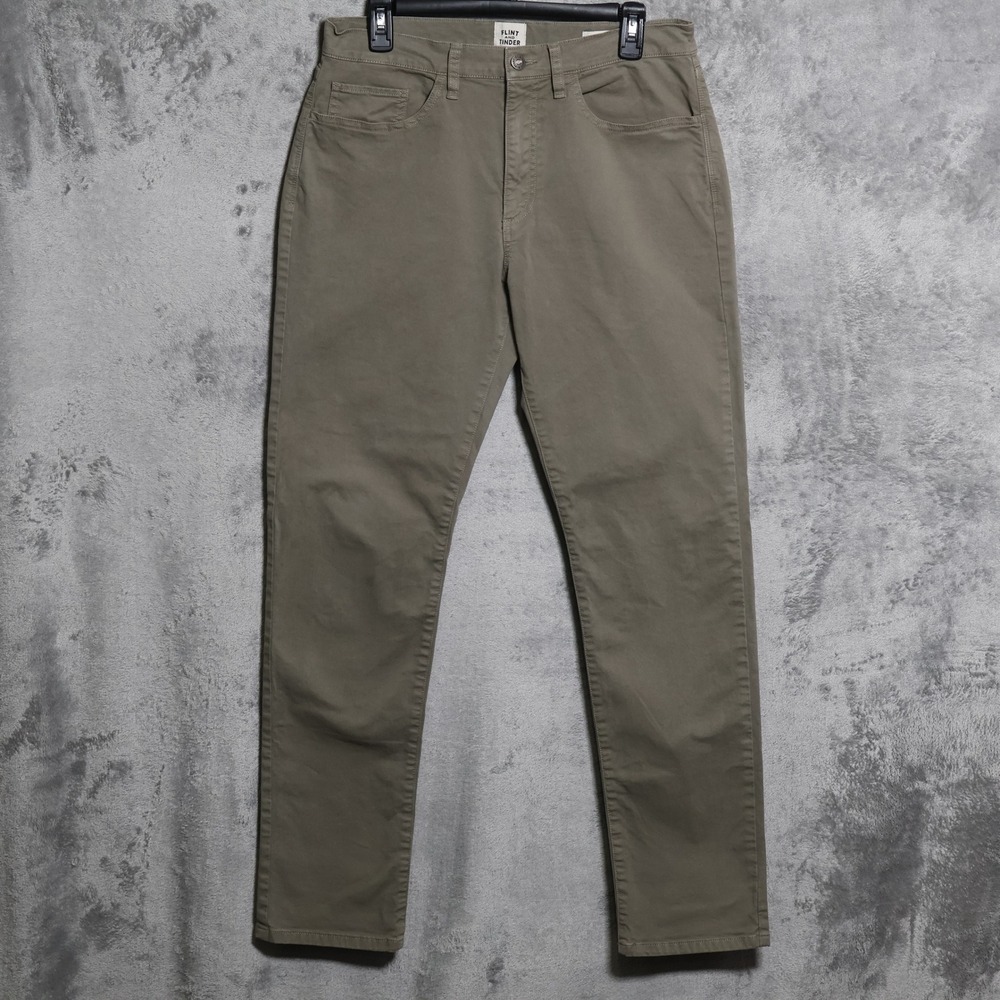 Flint and Tinder Pants Mens 31x31 Brown Chino Preppy Stretch Casual 5 Pocket